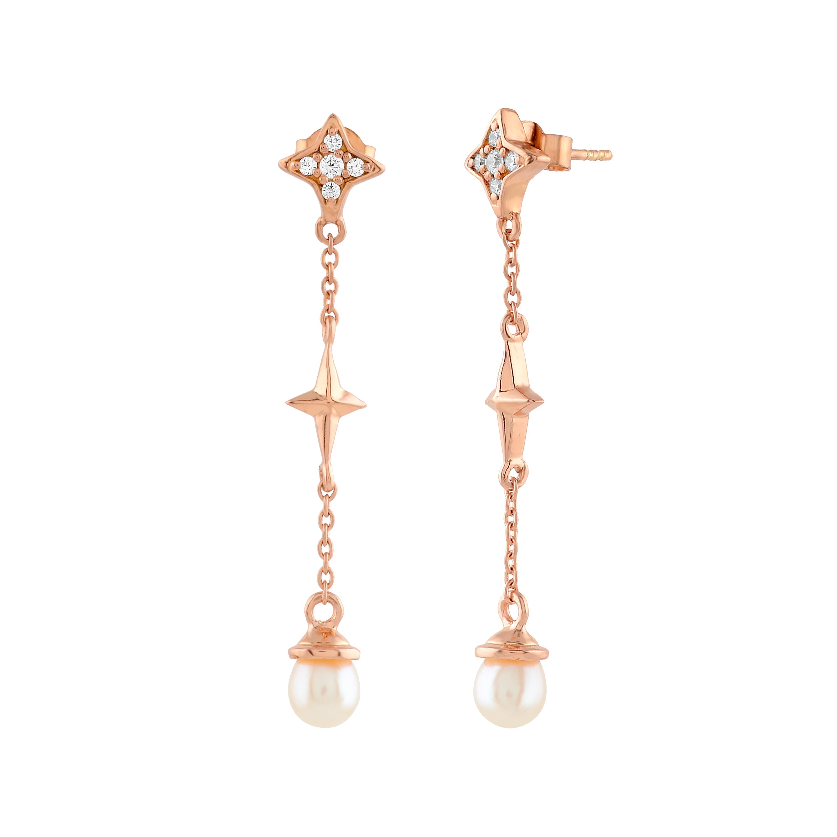 Starling  Hanging Pearl Drop Earrings - Krishna Jewellers Pearls and Gems
