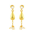 Regal Conch Motif Pearl Earrings