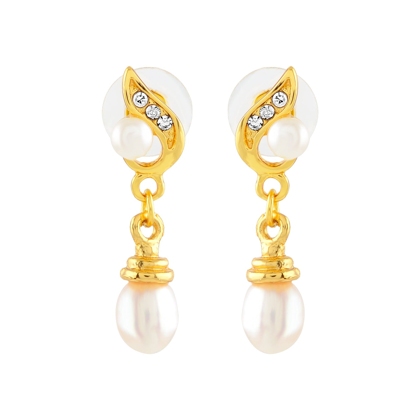 Sparking Pearl drop Earrings - Krishna Jewellers Pearls and Gems