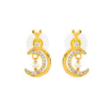 Crescent Pearl Drop Stud Earrings and Pendant