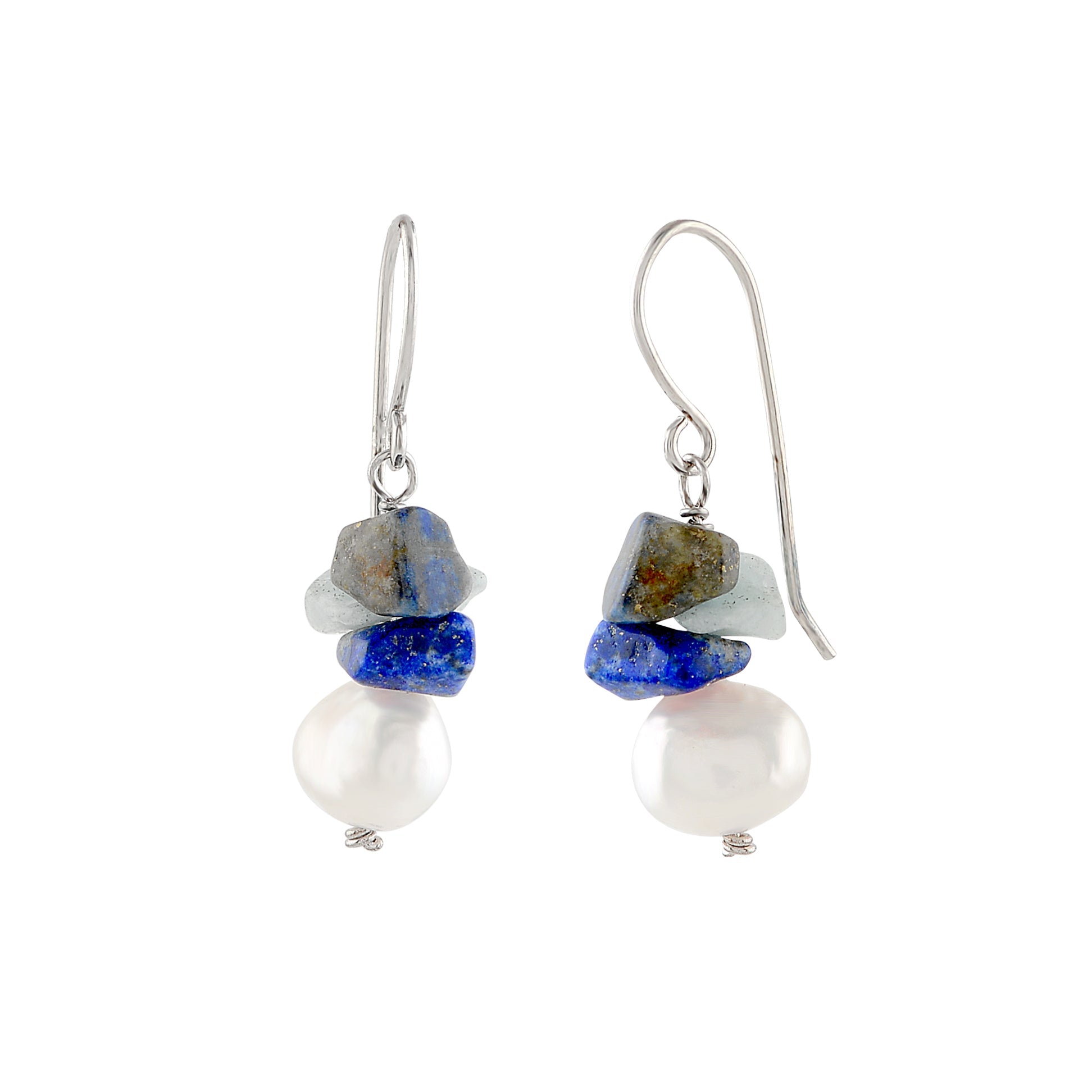 Natural Uneven Pearl J-hoop Earrings - Krishna Jewellers Pearls and Gems