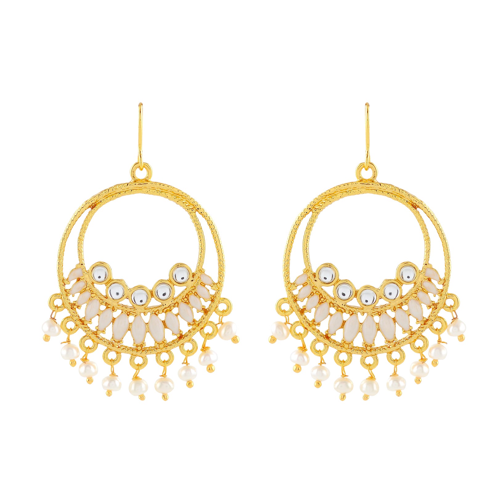 Stylish Jumbo Pearl Hoop earrings - Krishna Jewellers Pearls and Gems