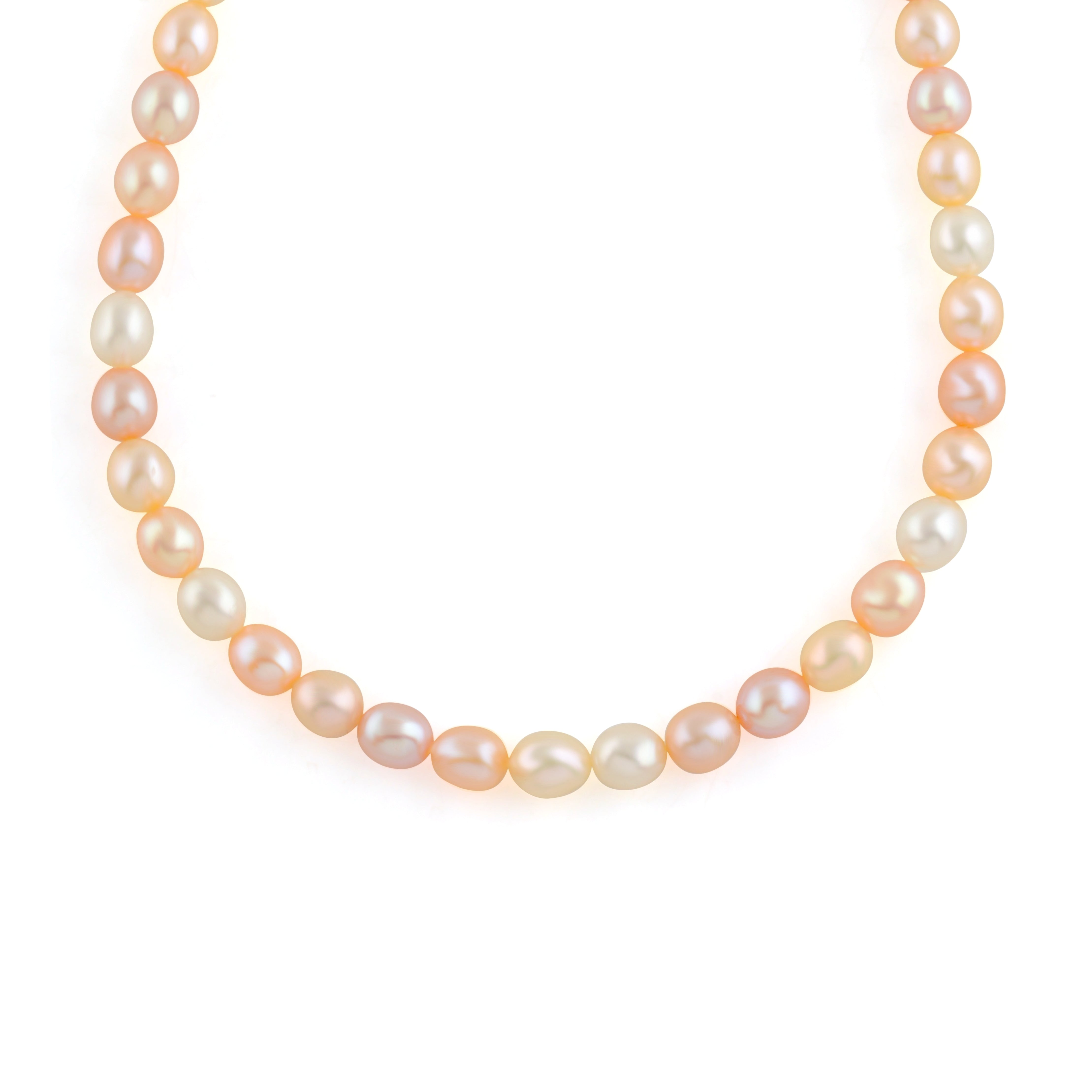 Multicolored Oval Shape Pearl Necklace - Krishna Jewellers Pearls and Gems