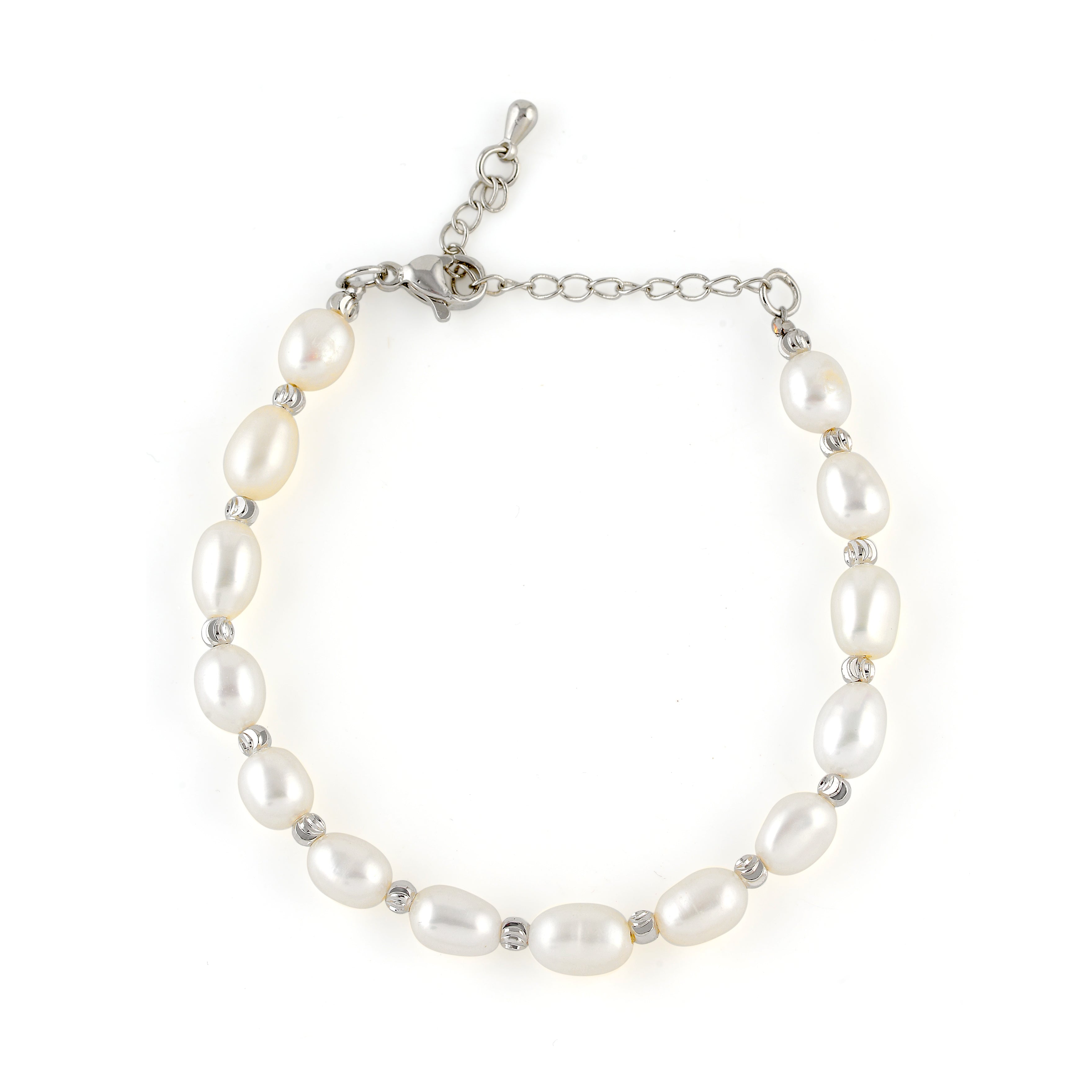 Buy Natural Pearl Bracelet in Silver Shores–Elegant & Timeless Design 