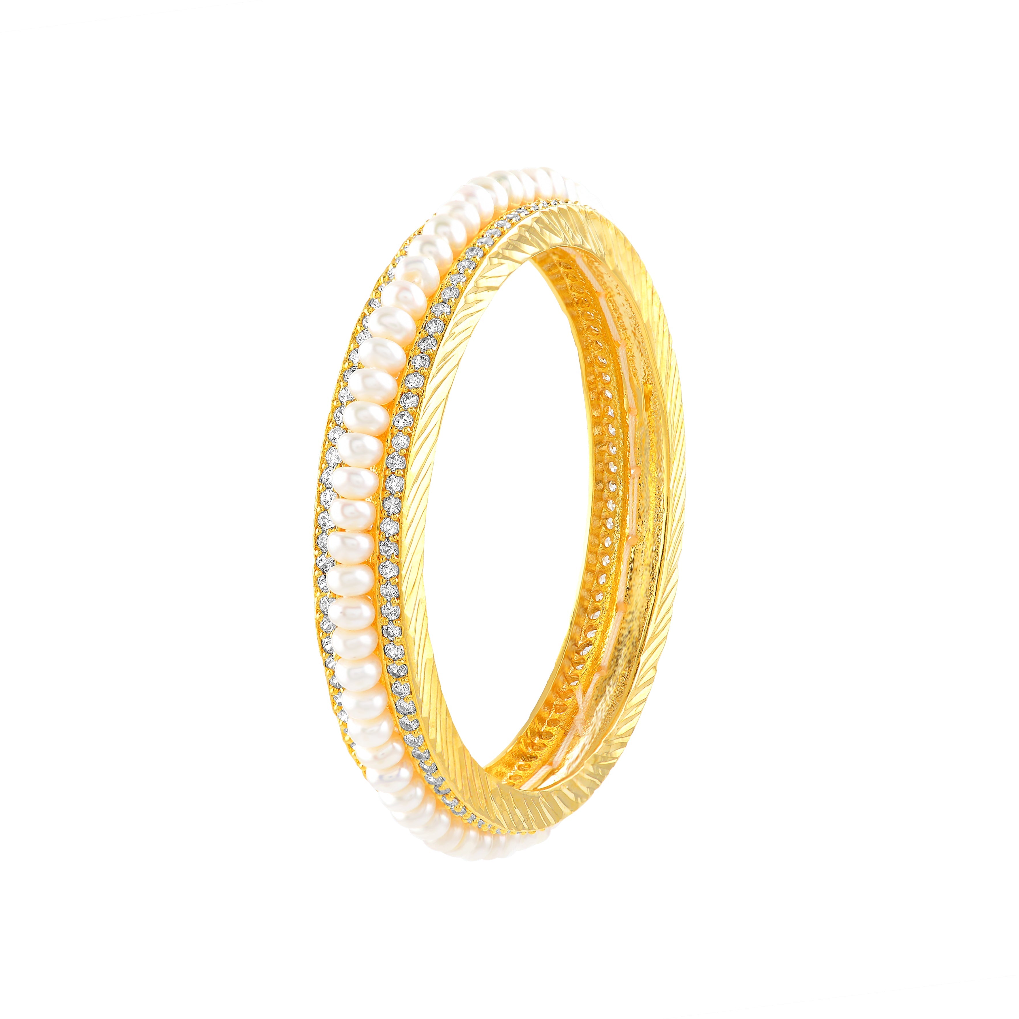 Buy Pearl Bangles with CZ - Add Style & Shine to Your Look