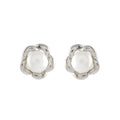 Petal Pearl Studs (Freshwater Pearl Stud Earrings)