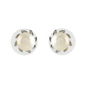 Silver Swirl Pearl Stud Earrings (Freshwater Pearl Stud Earrings in Silver)