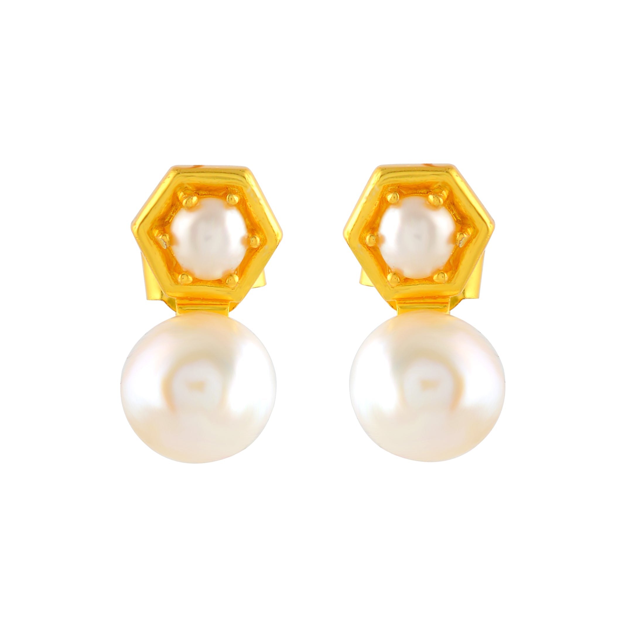 Stud Earrings with the Perfect Pearl - Krishna Jewellers Pearls and Gems
