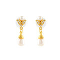 Regal Butterfly Pearl Drop Earrings