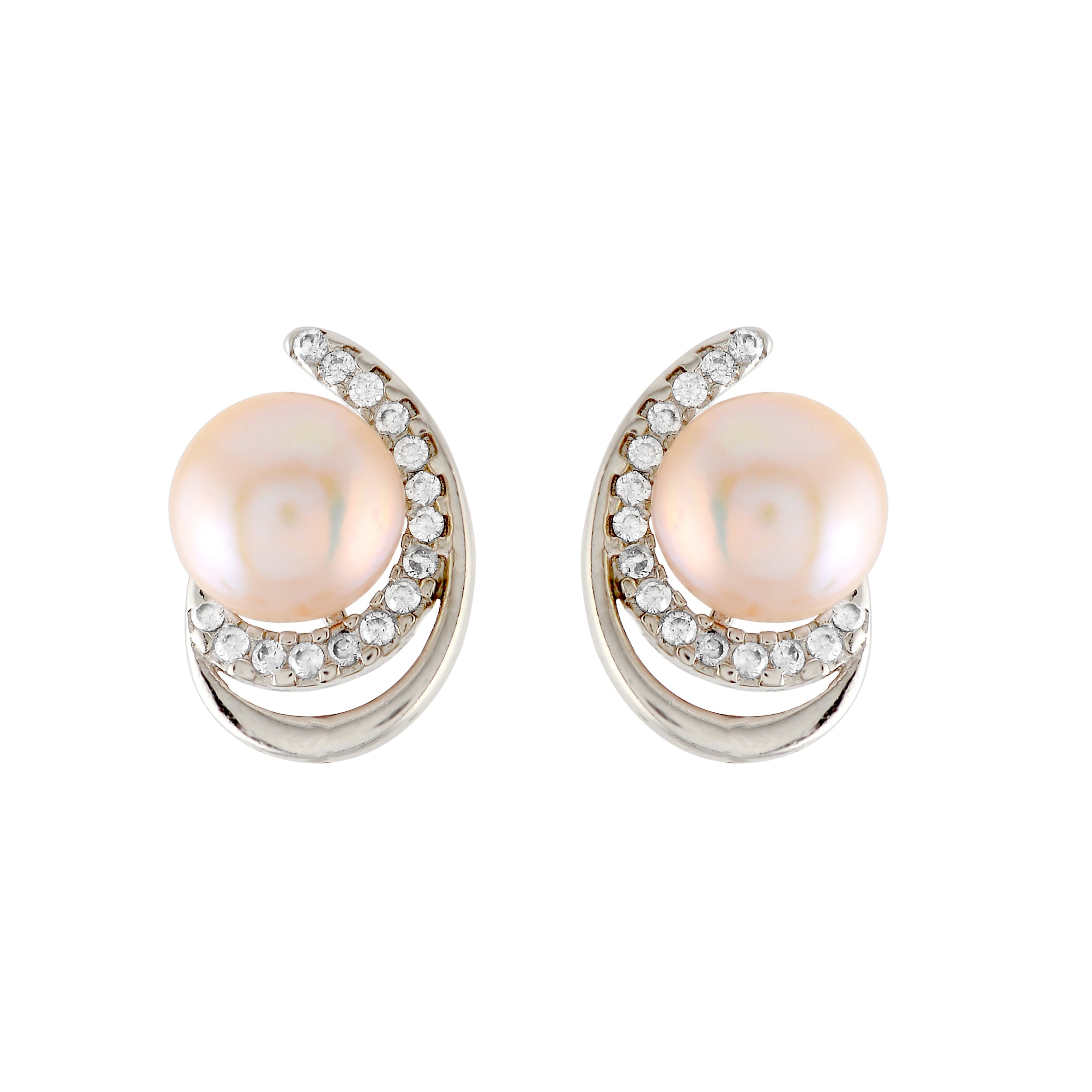 Regal Lovely Pink Pearl Stud - Krishna Jewellers Pearls and Gems