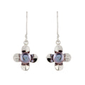 Regal Silvery Black Pearl J-hoop Earrings
