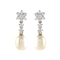Floral Pearl Drop Earrings