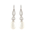 Twisted Silvery Pearl drop Earrings