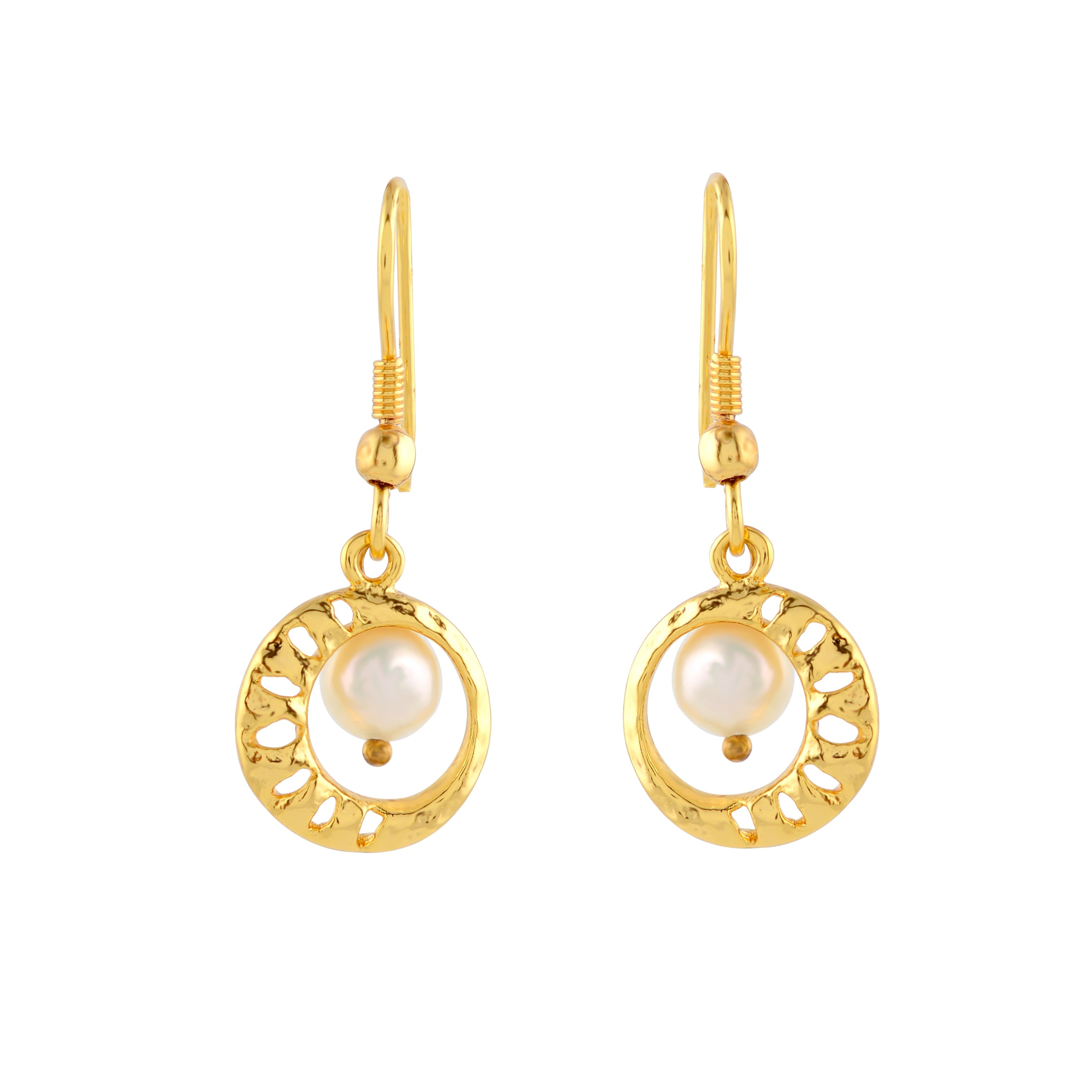 Sparkling Regal Pearl Drop Earrings - Krishna Jewellers Pearls and Gems