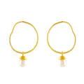 Natural Pearl Hoop Earrings