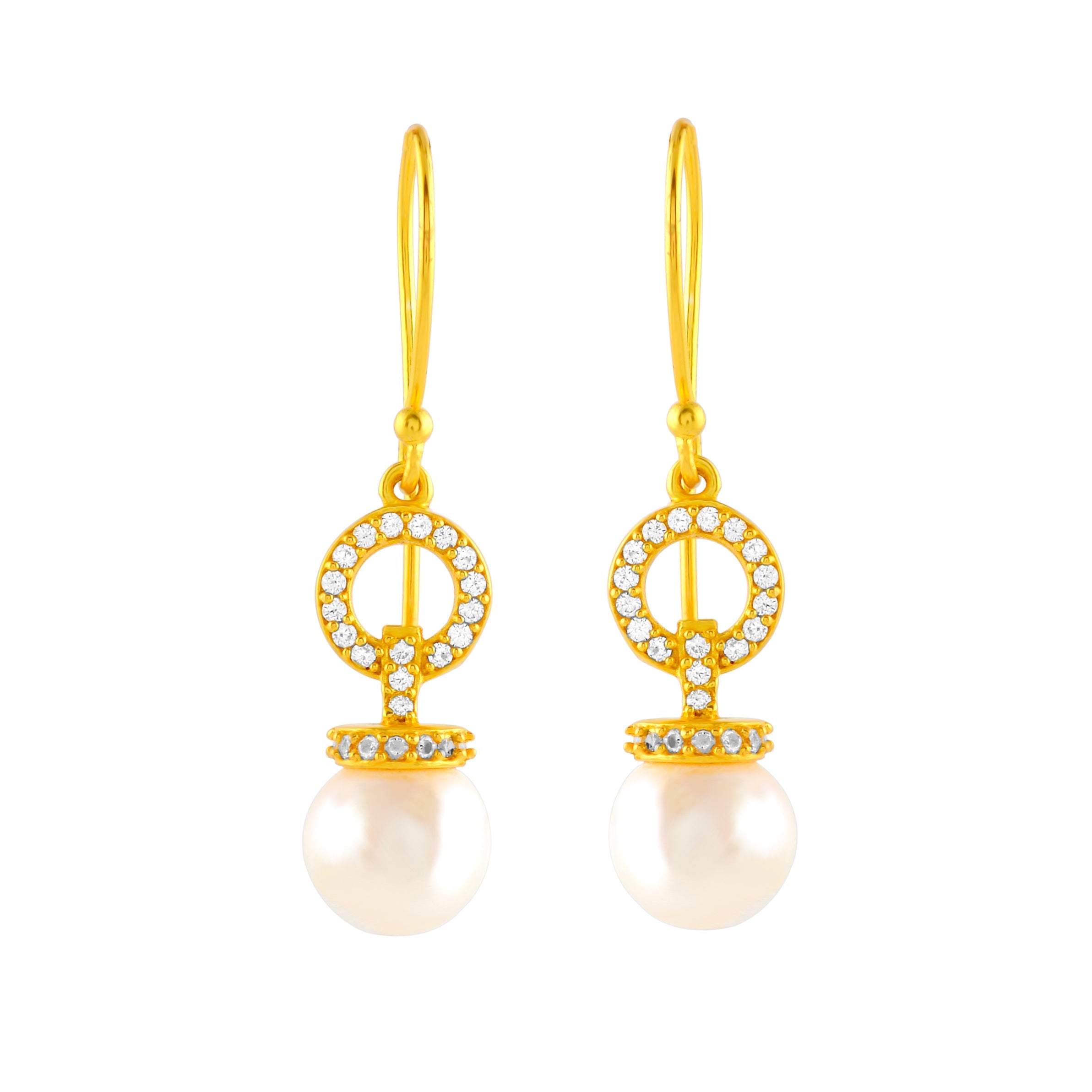 Charming J hoop Pearl Earrings - Krishna Jewellers Pearls and Gems
