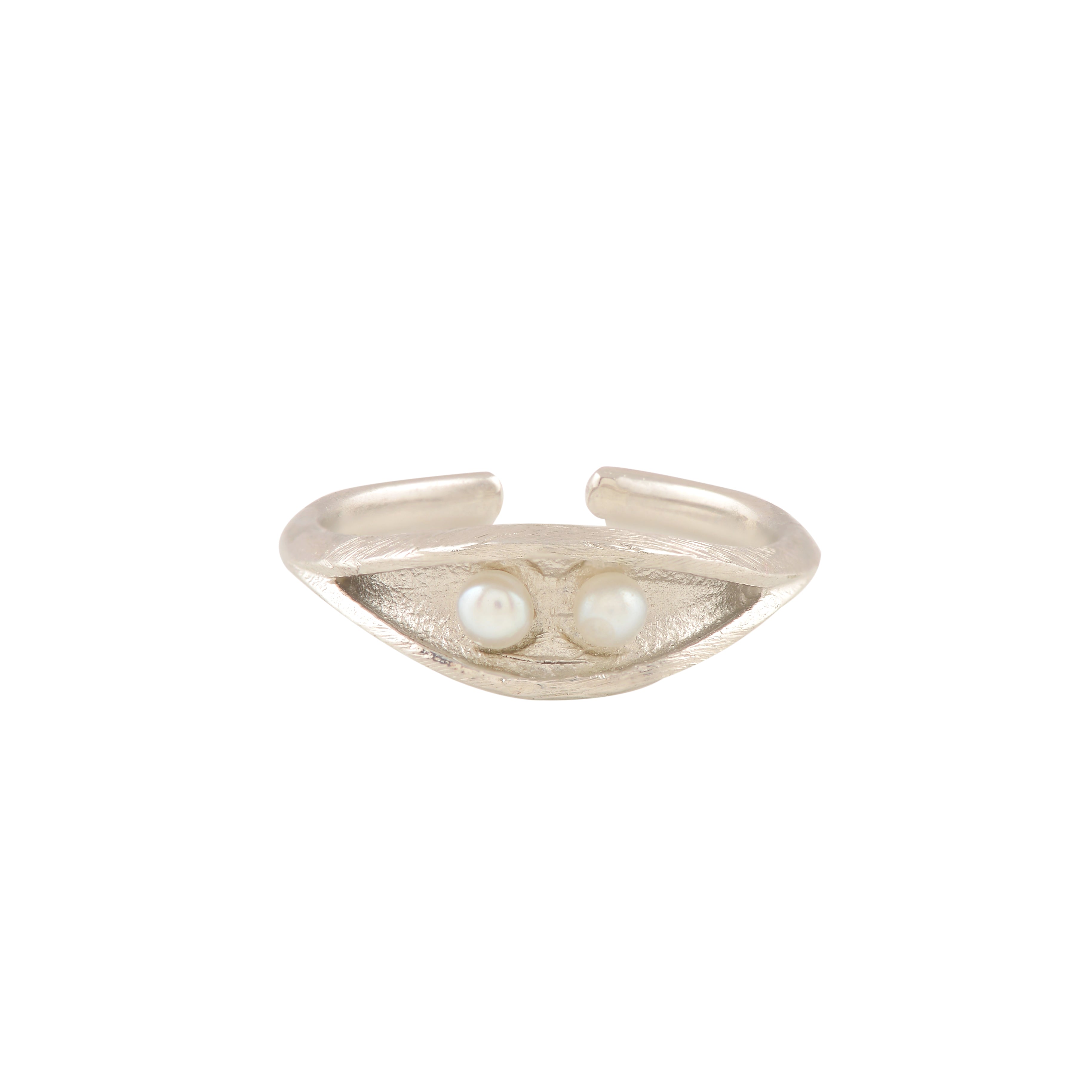 Twin Curve (Open Pearl Ring)