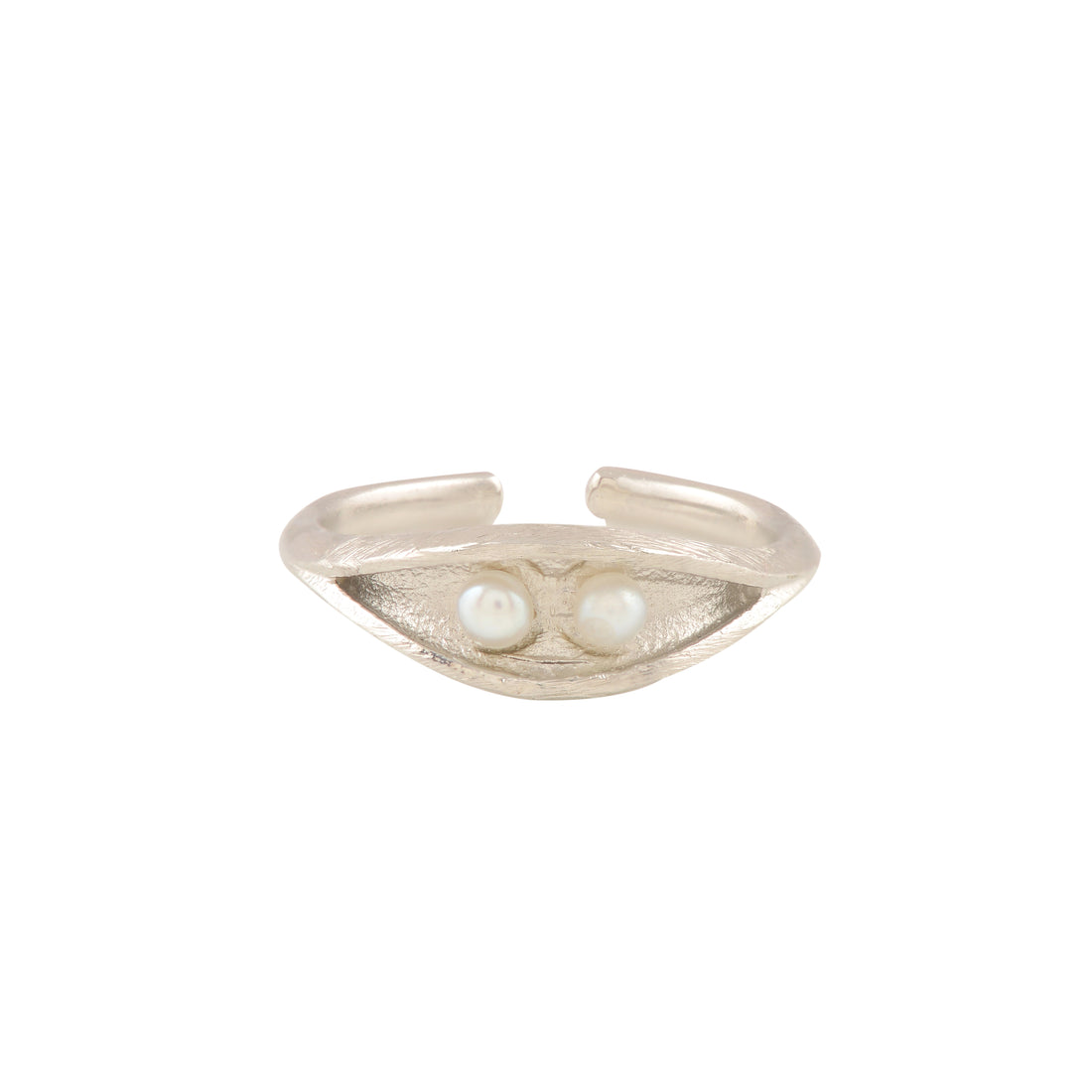 Twin Curve (Open Pearl Ring)