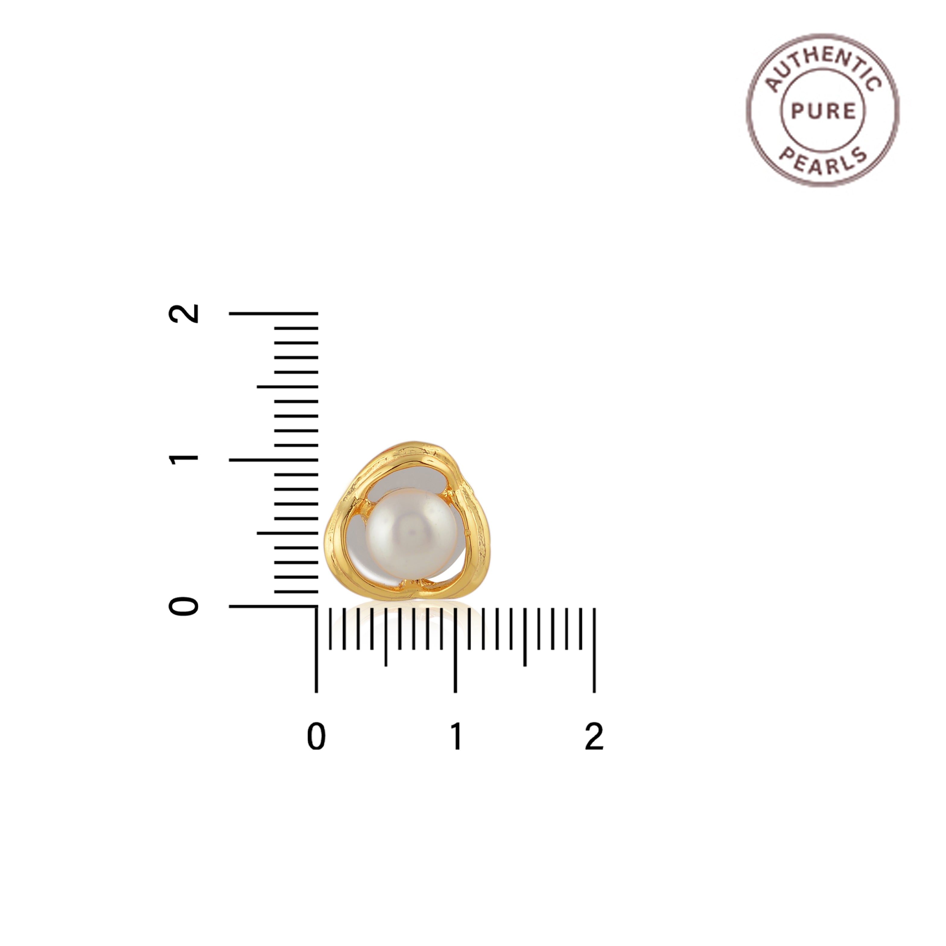 Golden Loop Pearl Studs (Freshwater Pearl Stud Earrings in Gold-Plated Silver)