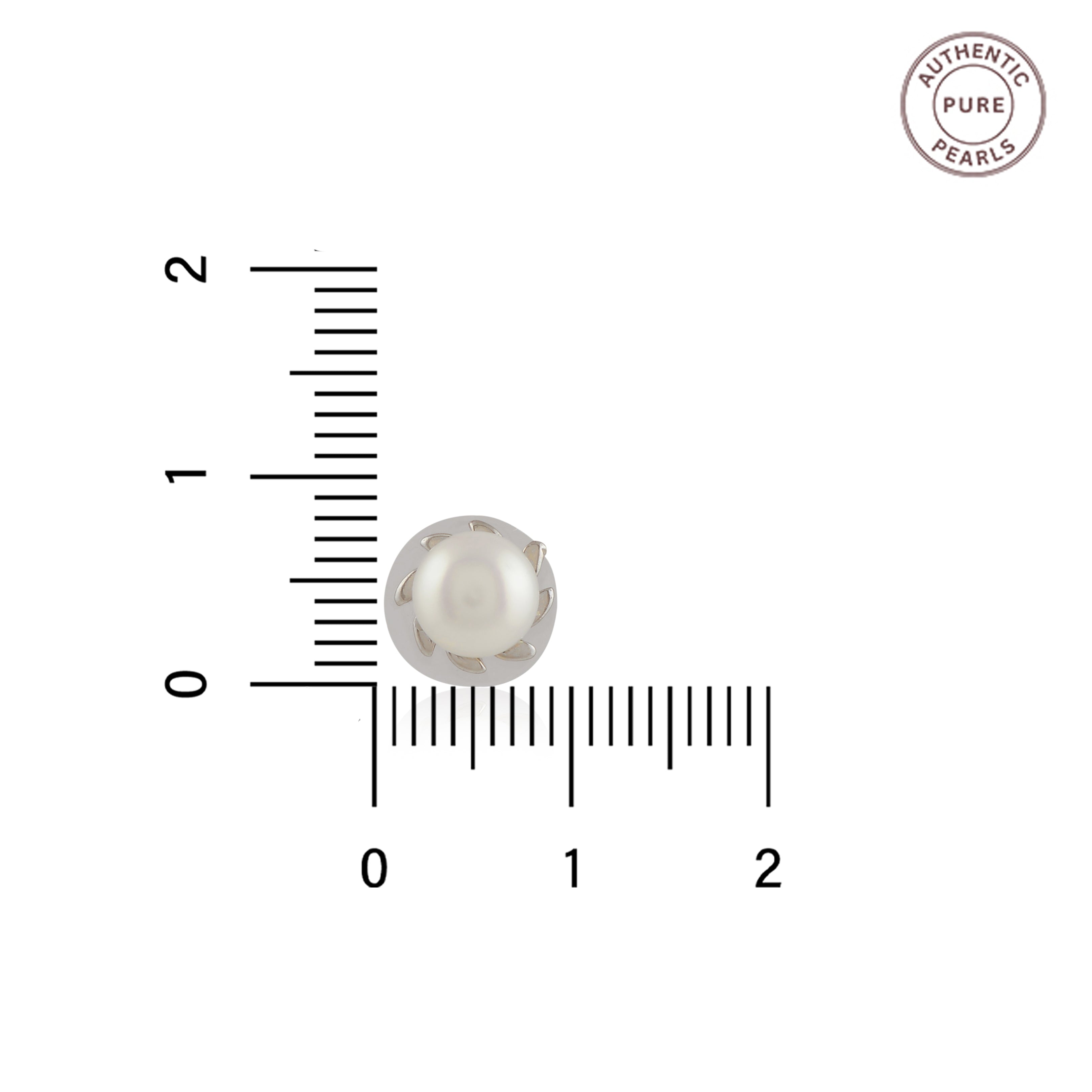 Silver Swirl Pearl Stud Earrings (Freshwater Pearl Stud Earrings in Silver)
