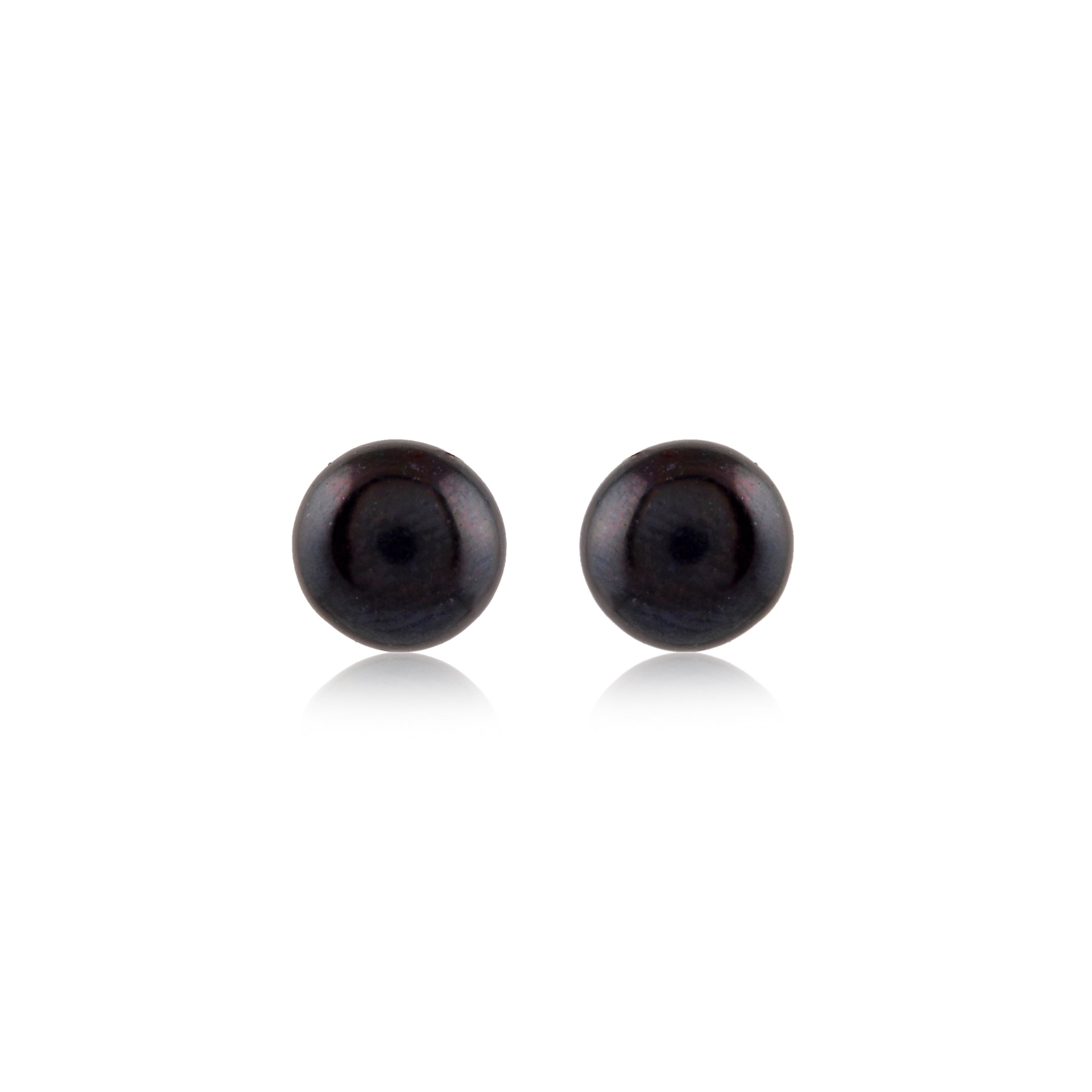 Classic black Pearl Stud Earrings (Dark-Toned Freshwater Pearl