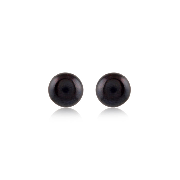 Classic Black Pearl Stud Earrings – AAA Freshwater Pearl 4MM 7MM 9MM