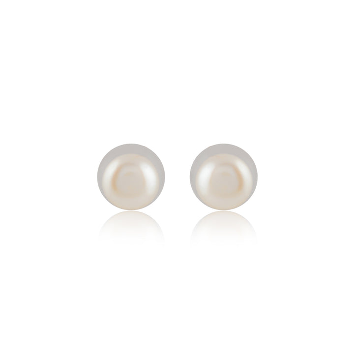Classic white Pearl studs ( fresh water white pearl studs )
