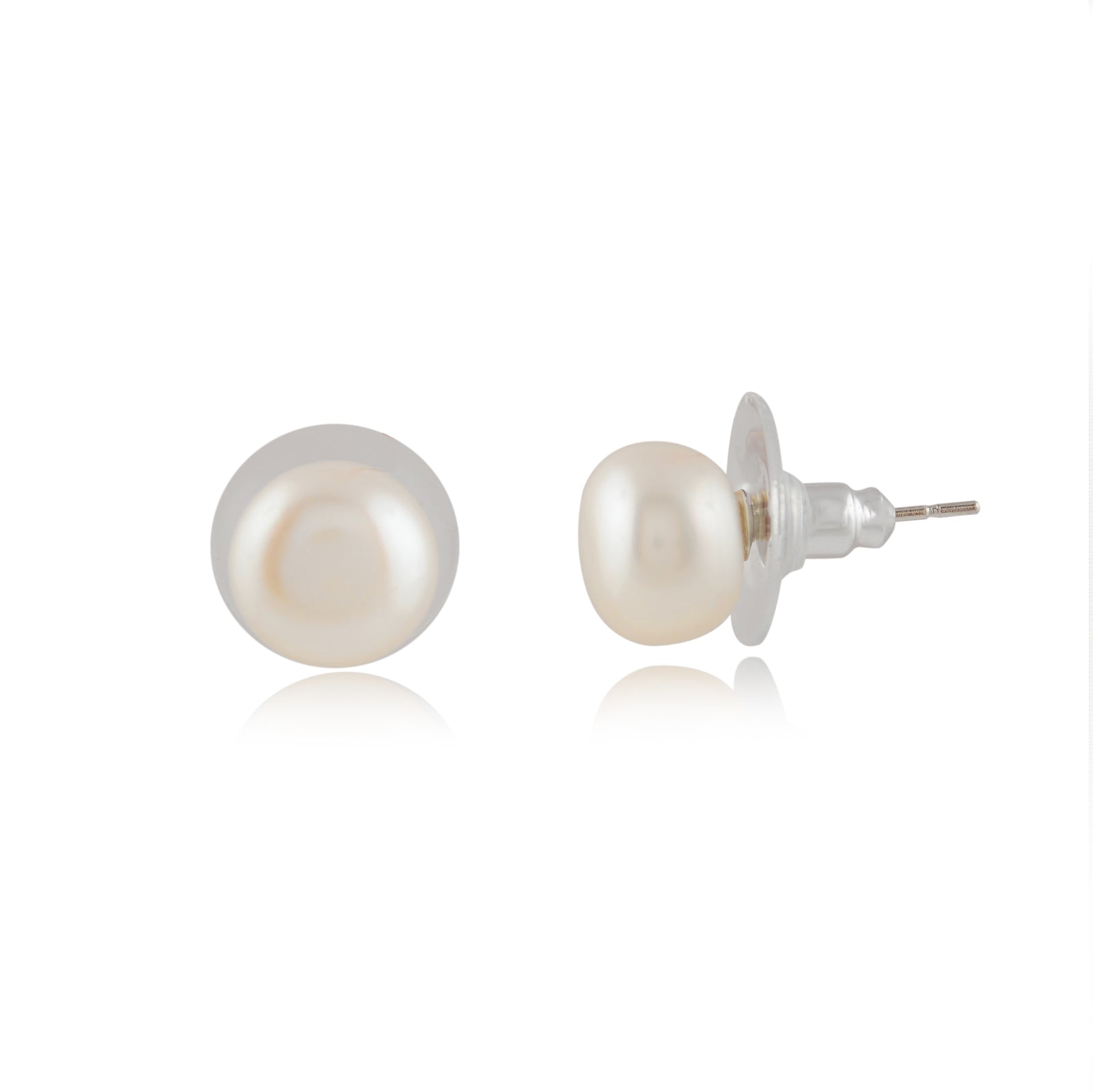Classic white Pearl studs ( fresh water white pearl studs )
