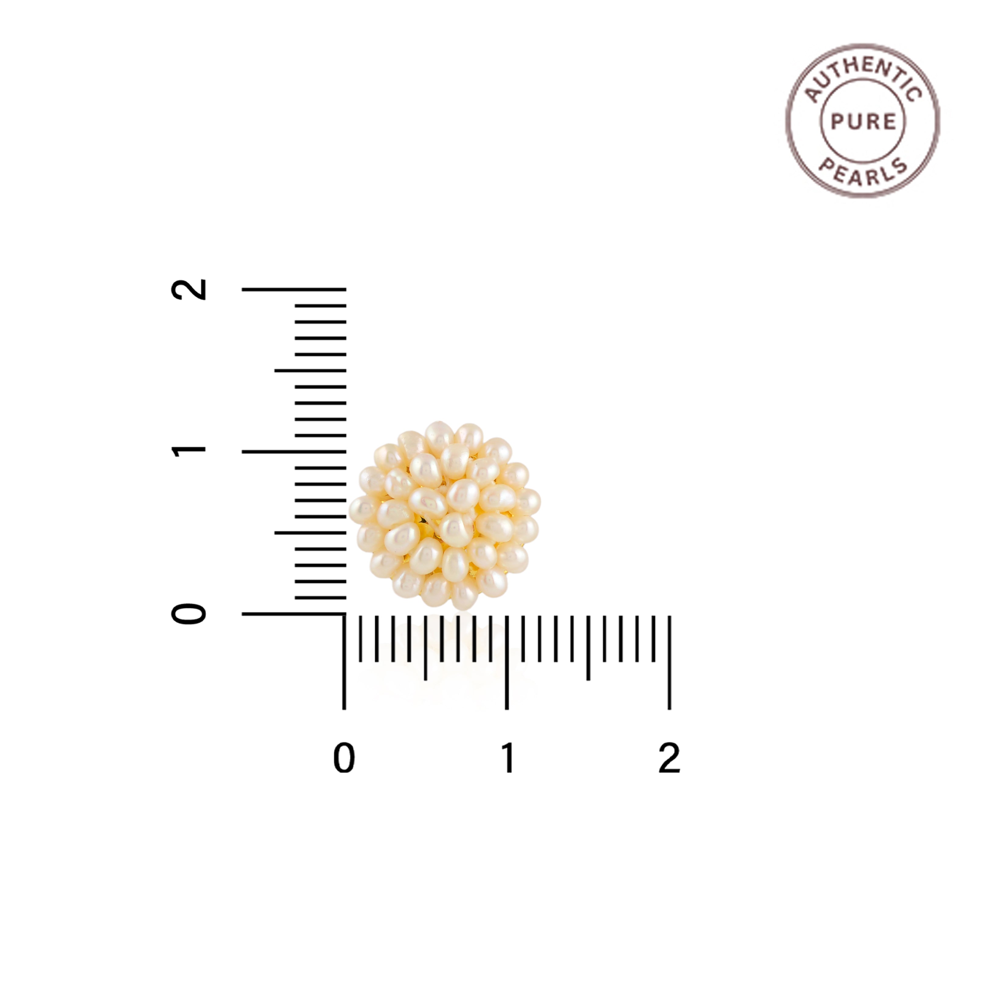 Ivory Bloom Pearl Stud Earrings (Handcrafted Freshwater Pearl Stud Earrings)