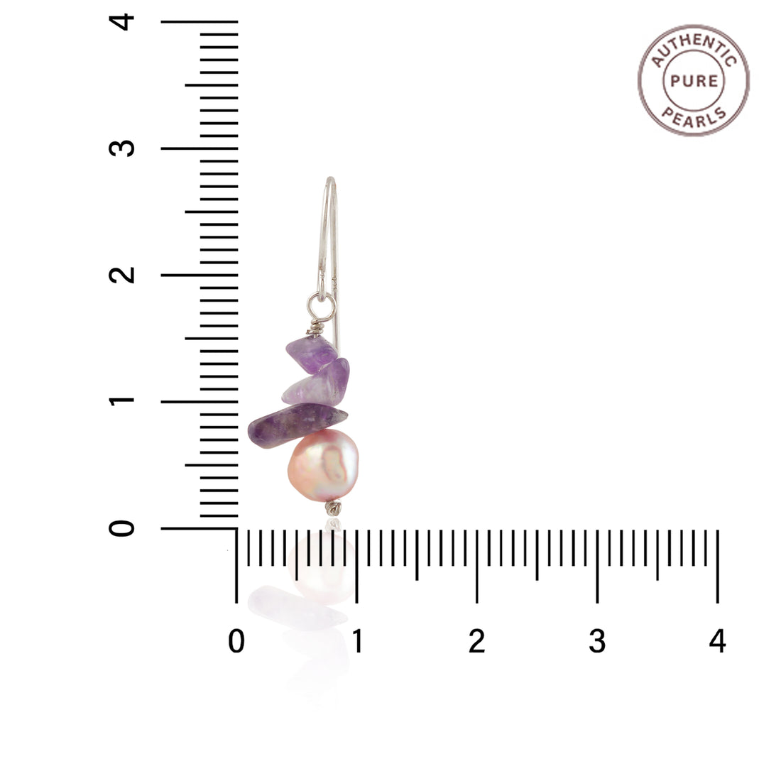 Amethyst Pearl Cascade Earrings (Natural Pearl & Amethyst Hanging Earrings)