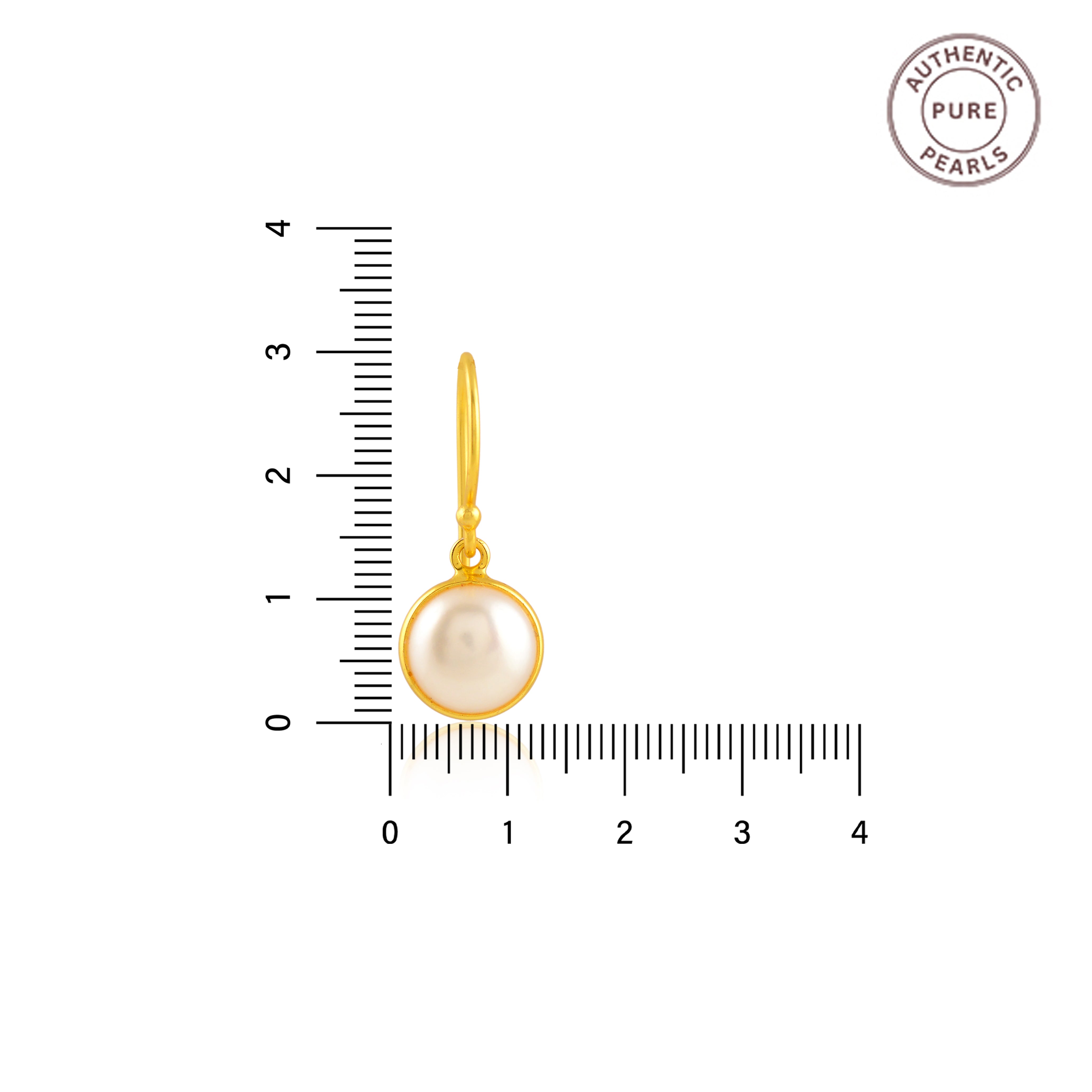 Framed Pearl Drop Earrings  (925 Sterling Silver Gold-Plated Pearl Drop Earrings)