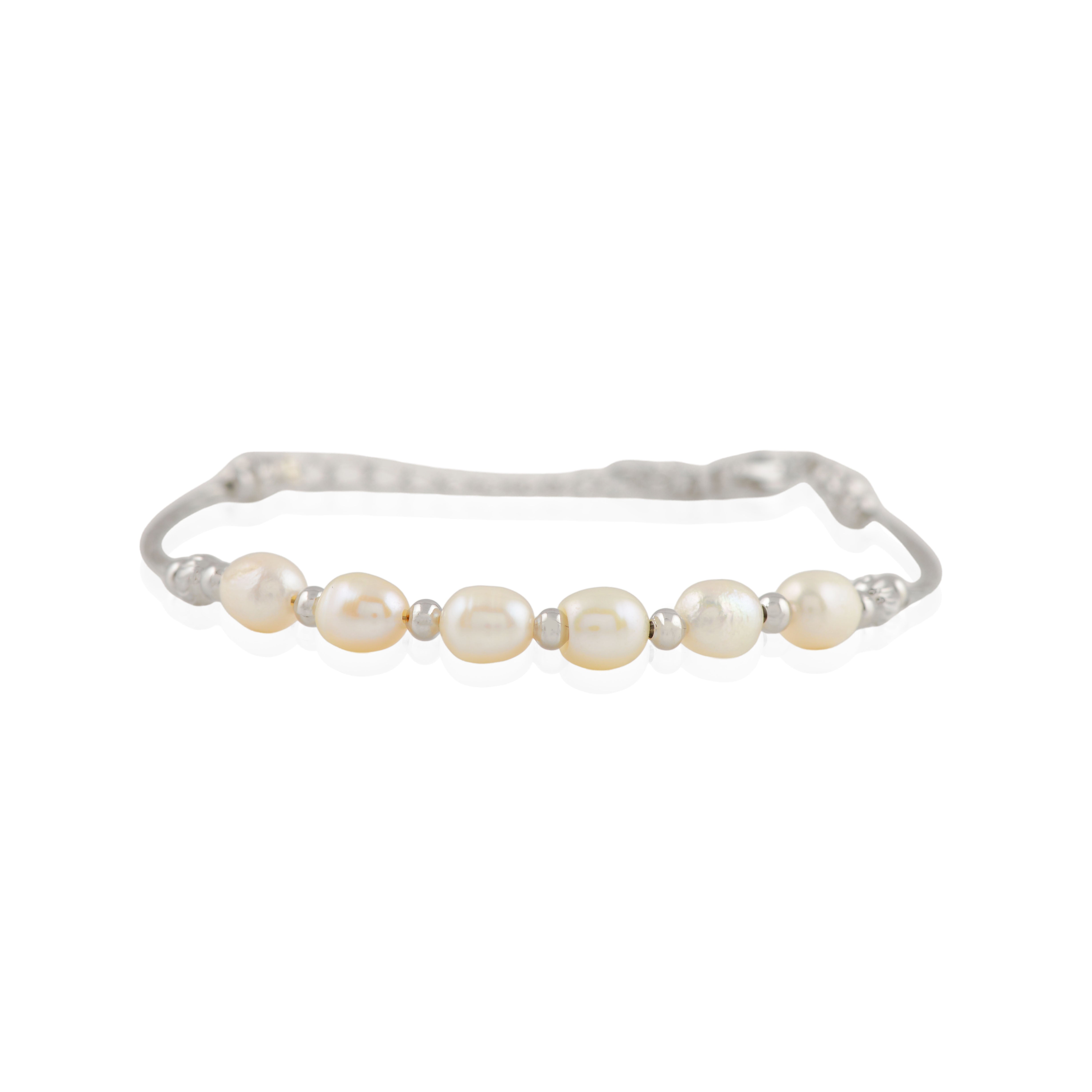 Timeless Pearl Bracelet (Sterling Silver Pearl Bracelet)