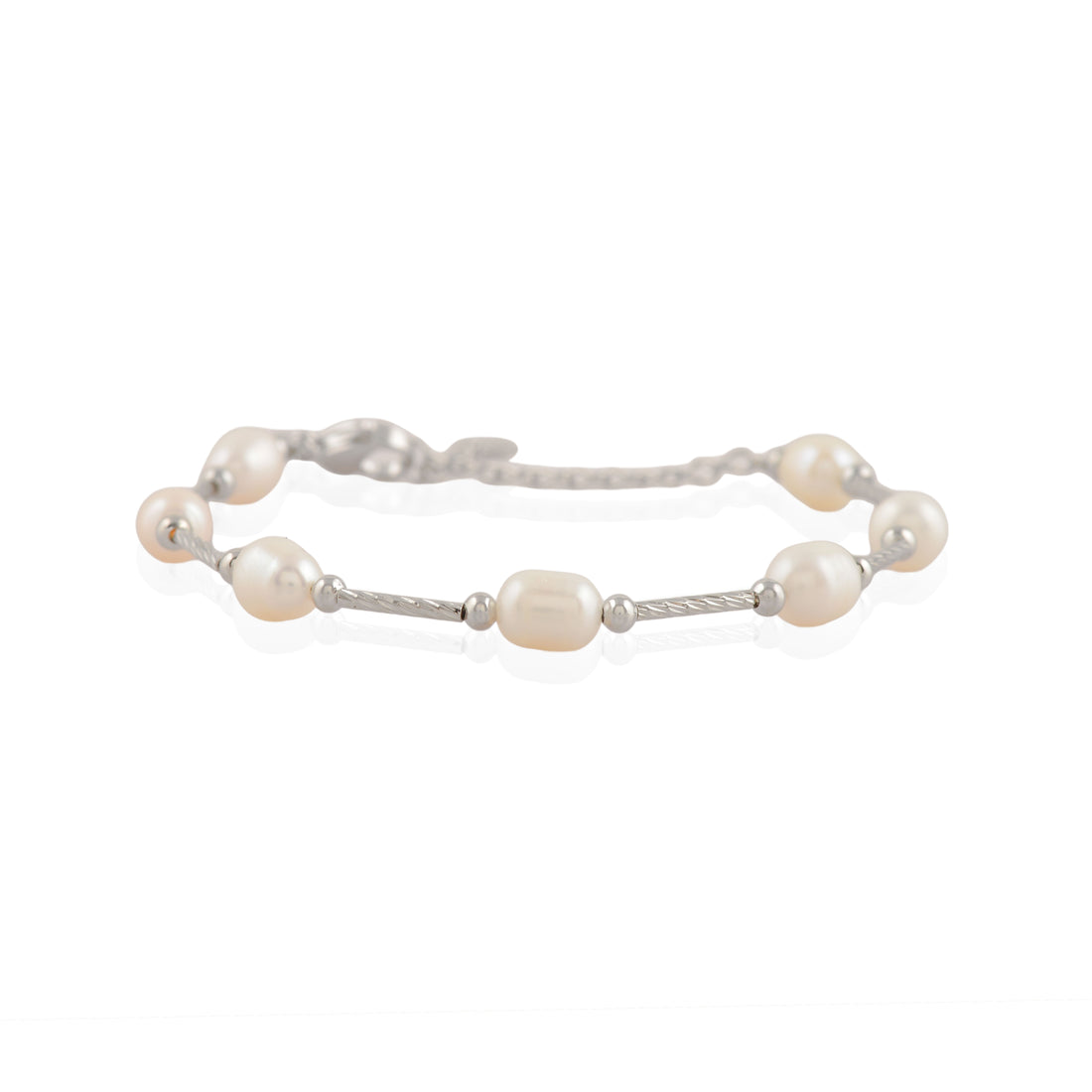 Single Strand Pearl Bracelet (Freshwater Pearl Bracelet in Silver)