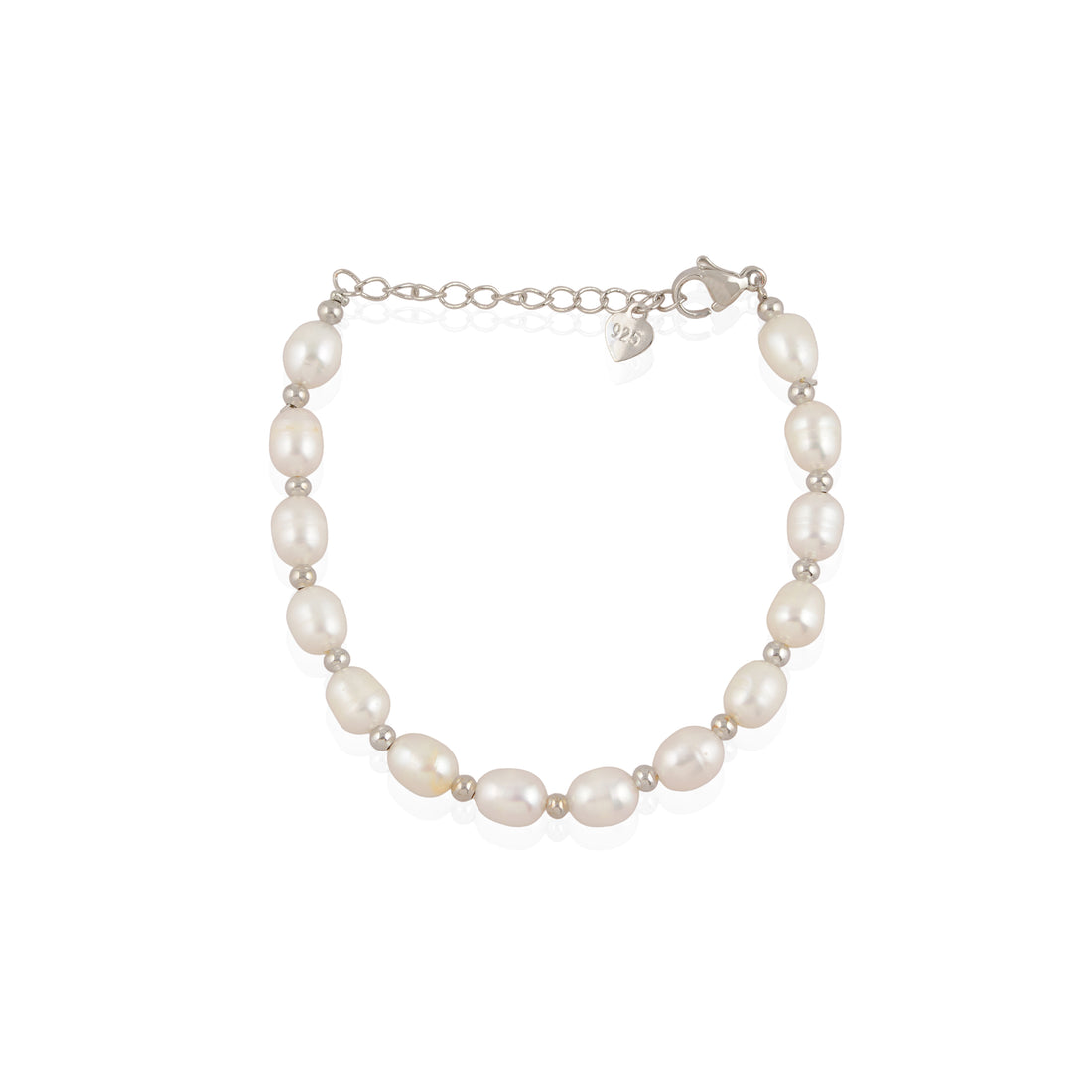 CZ Accent Pearl Bracelet (Freshwater Pearl Bracelet with Silver Accents)