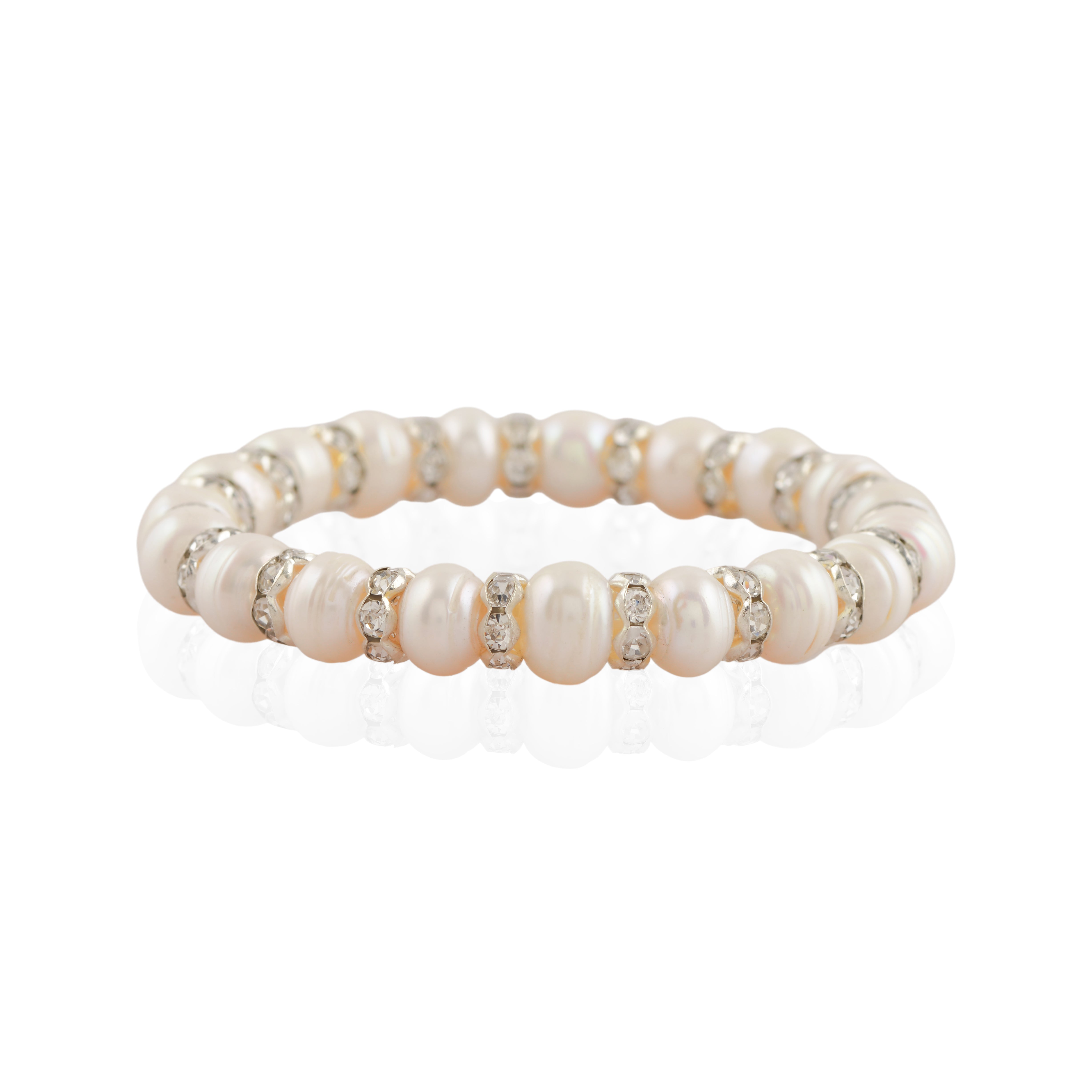Artisan Pearl & Stone Bracelet (Freshwater Pearl Bracelet with Stone Accents)