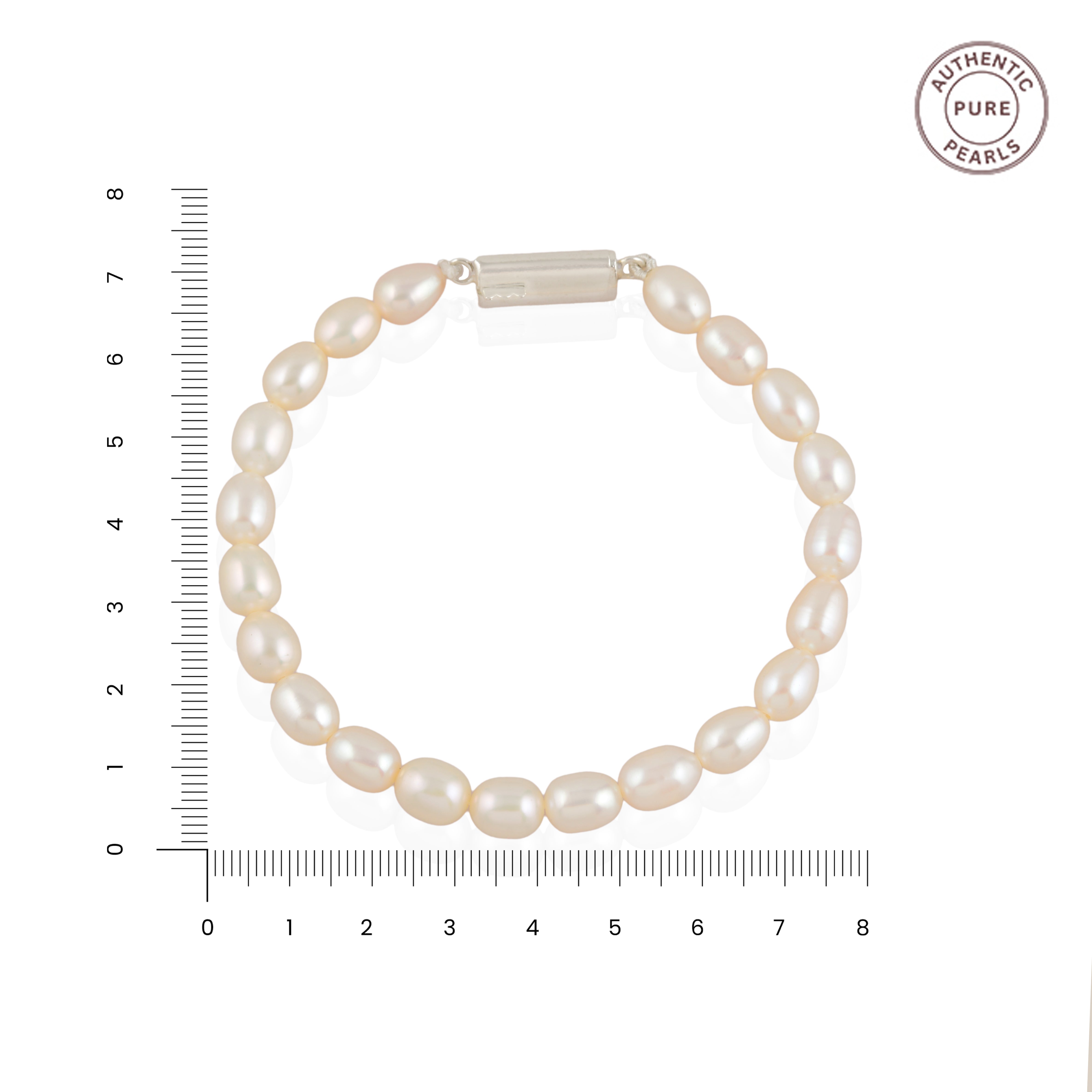 Classic White Pearl Bracelet (Freshwater Pearl Bracelet with Silver Clasp)