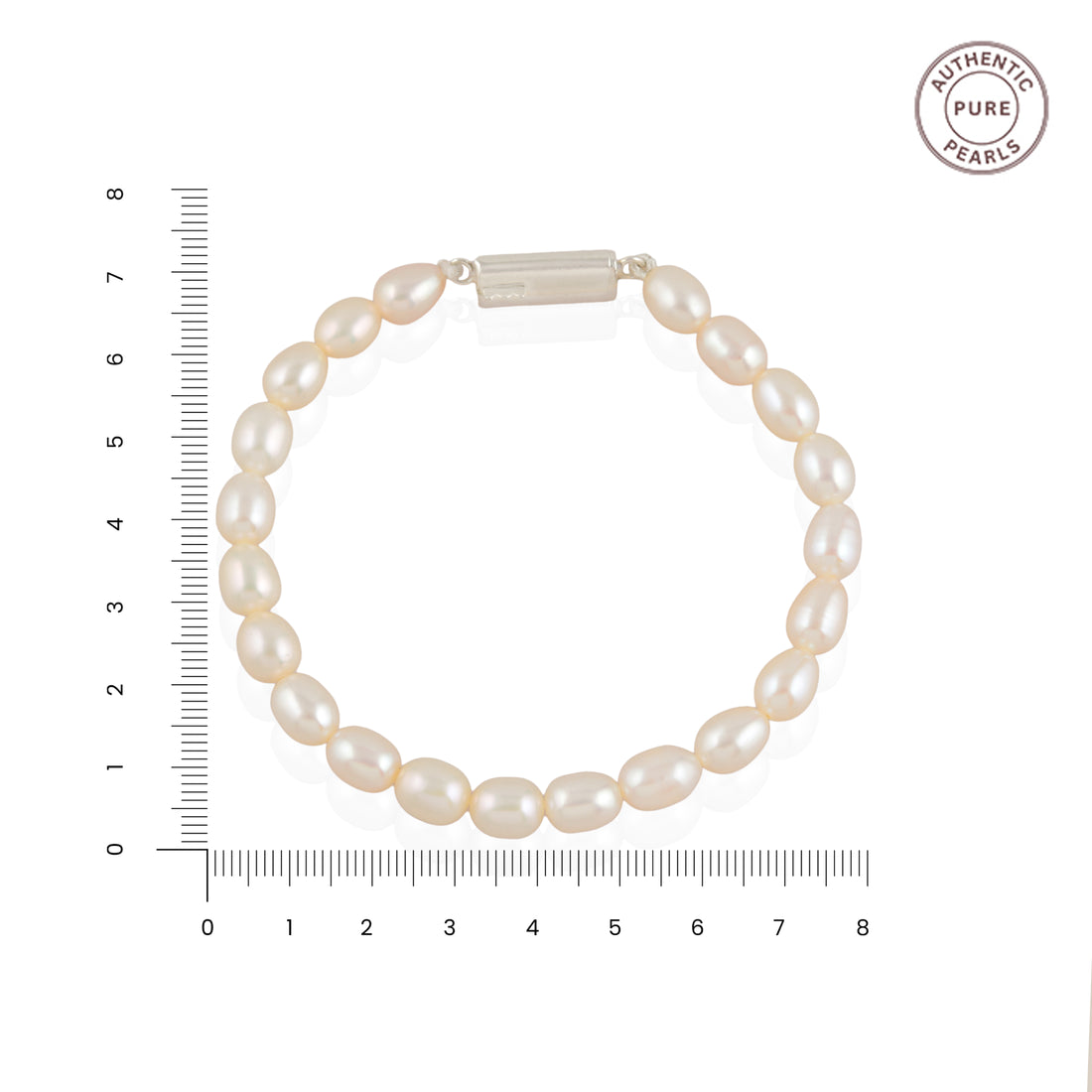 Classic White Pearl Bracelet (Freshwater Pearl Bracelet with Silver Clasp)