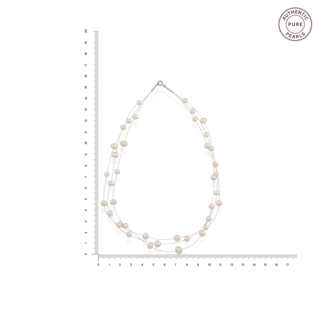 Delicate layered Pearl Necklace (Freshwater Pearl Station Necklace)