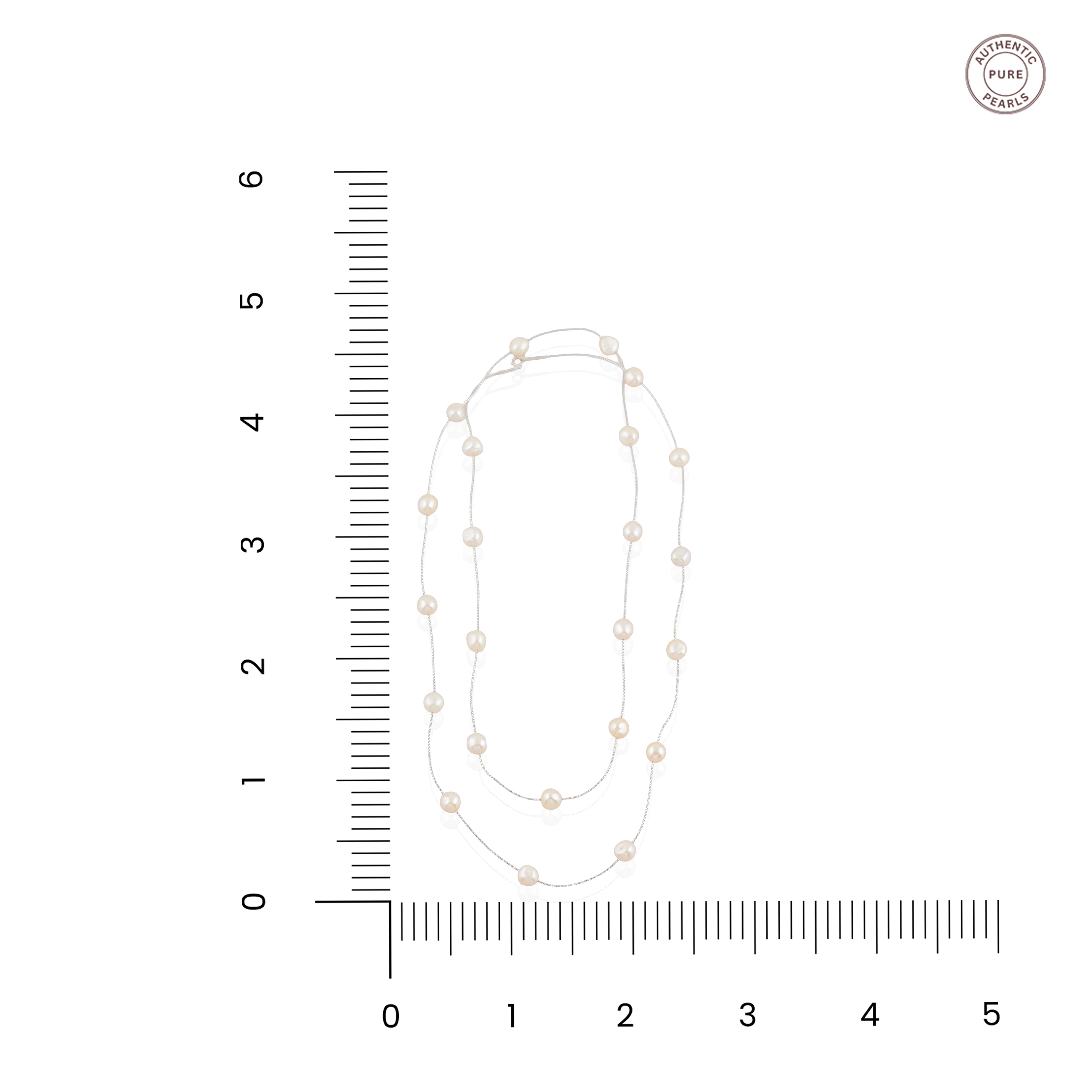 Grey Baroque Pearl Station Necklace (Feshwater Baroque Pearls on Silver Chain)