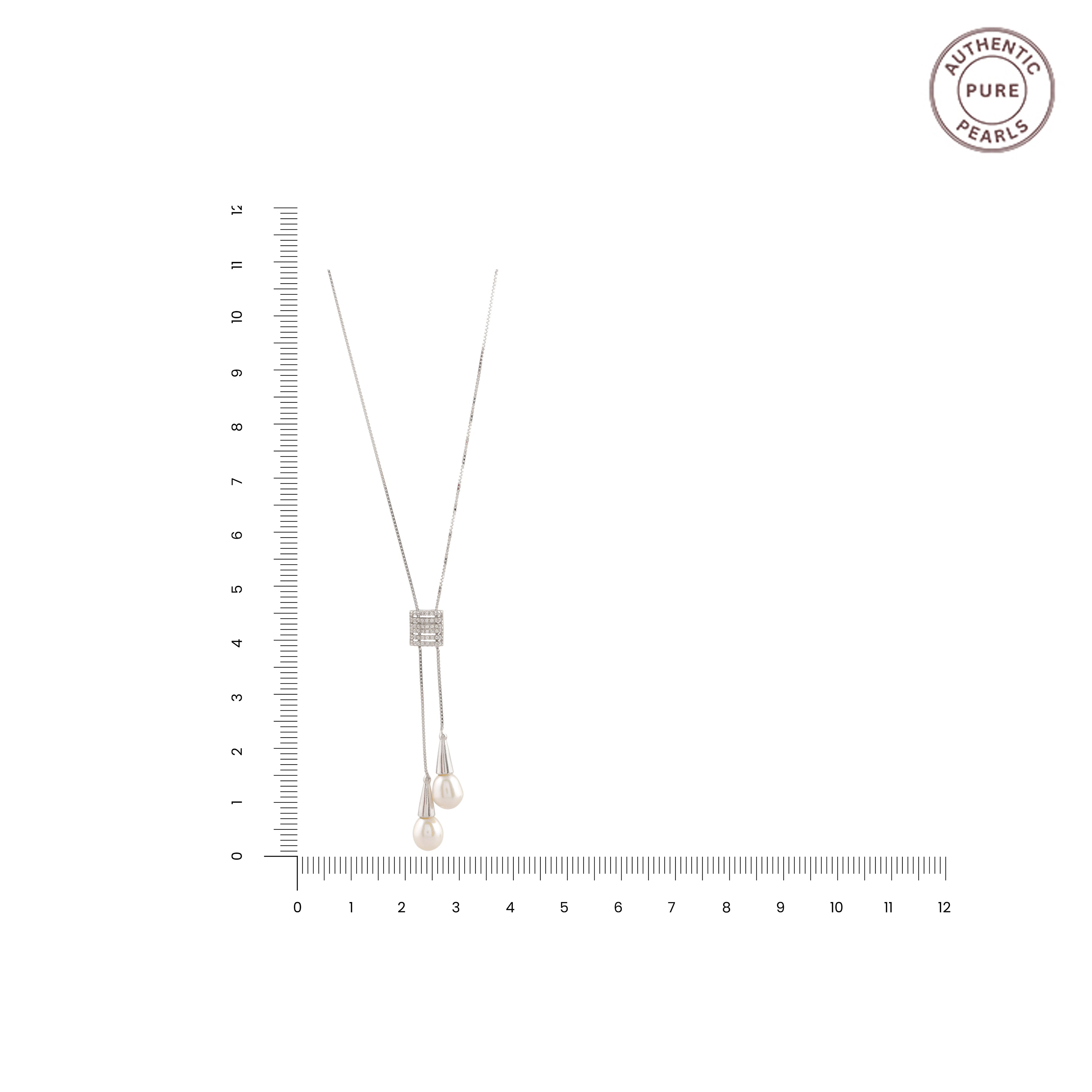 Silver & Pearl Drop Necklace (Freshwater Pearl Drop Necklace with Silver Accents)