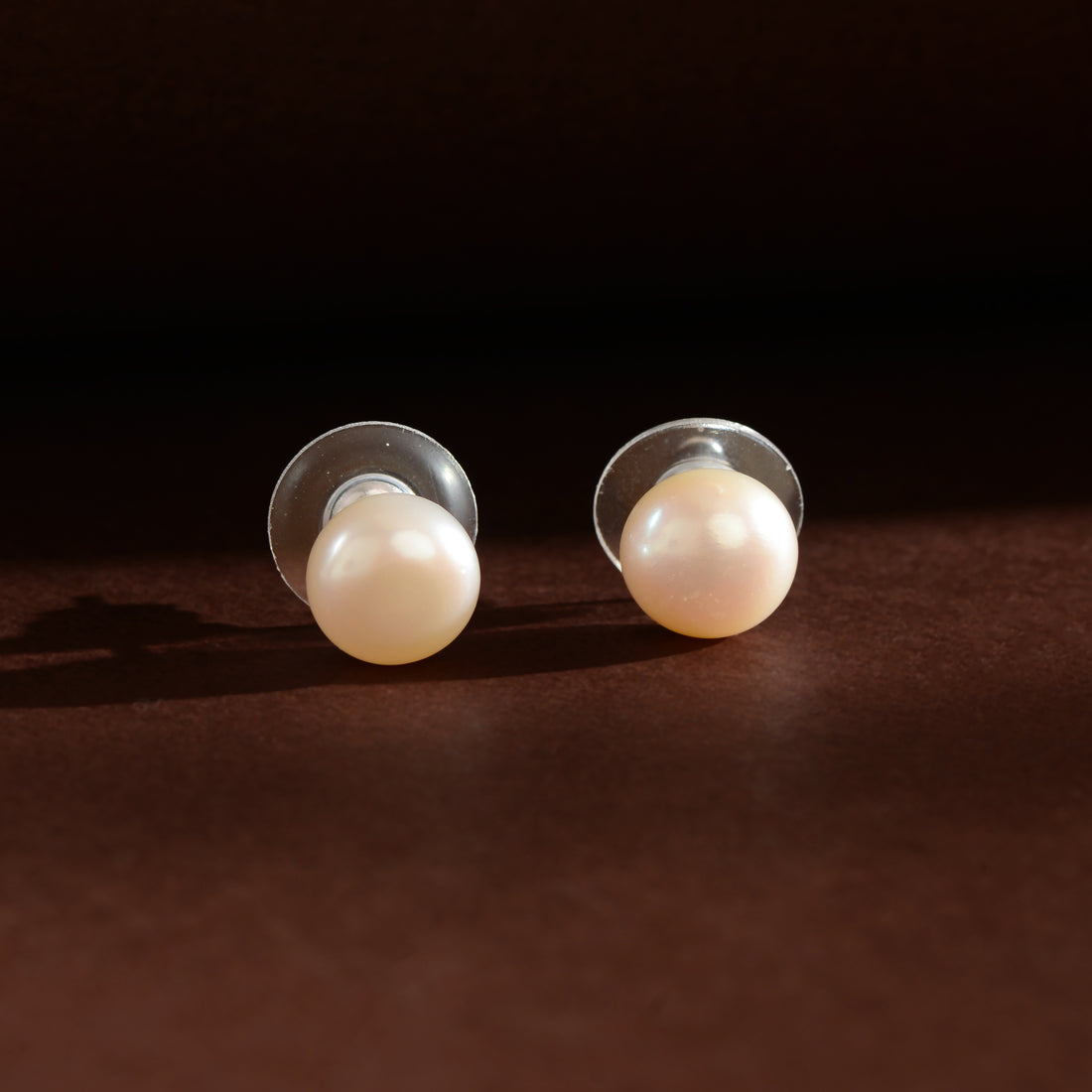 Classic white Pearl studs ( fresh water white pearl studs )