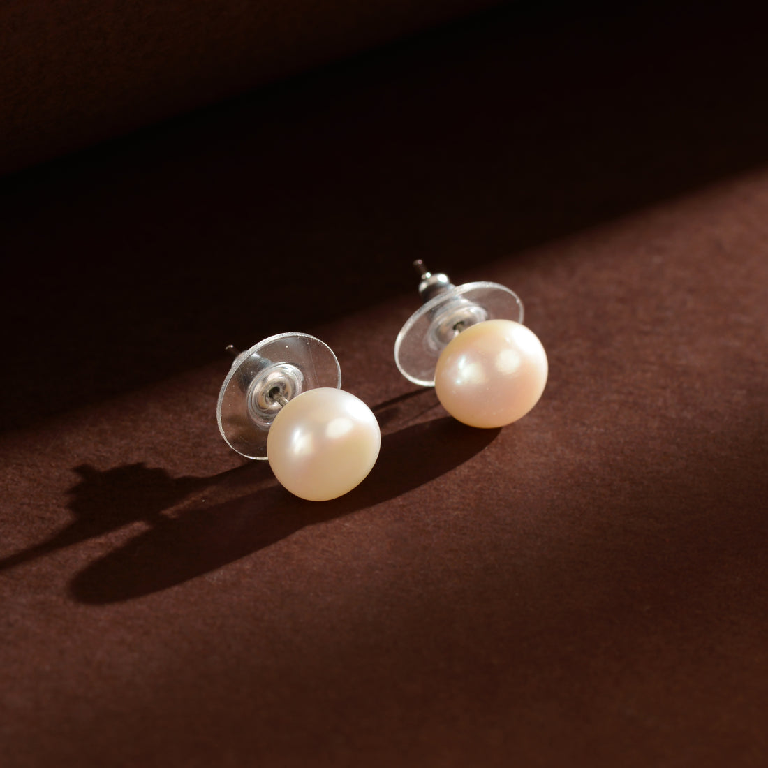 Classic white Pearl studs ( fresh water white pearl studs )