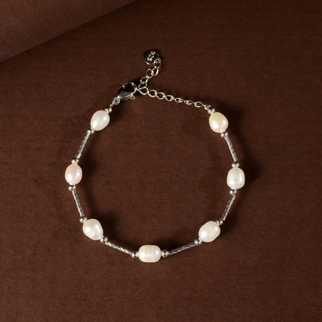 Single Strand Pearl Bracelet (Freshwater Pearl Bracelet in Silver)