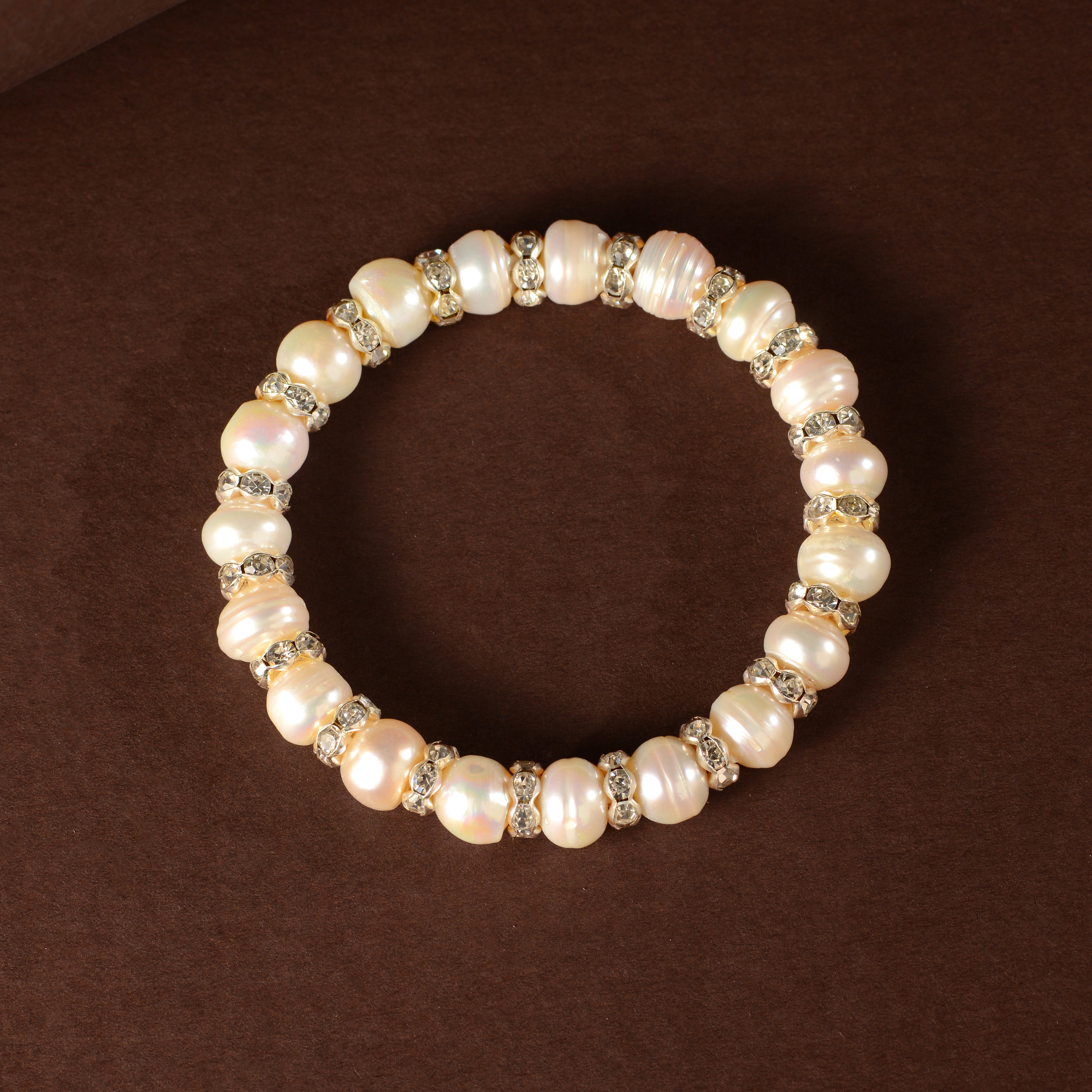 Artisan Pearl & Stone Bracelet (Freshwater Pearl Bracelet with Stone Accents)