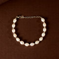 CZ Accent Pearl Bracelet (Freshwater Pearl Bracelet with Silver Accents)