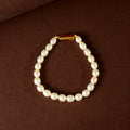 Ivory Link Pearl Bracelet ( Fresh water Pearls With Gold Polished Clip In Silver )