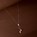 Silver & Pearl Drop Necklace (Freshwater Pearl Drop Necklace with Silver Accents)