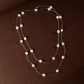 Grey Baroque Pearl Station Necklace (Feshwater Baroque Pearls on Silver Chain)