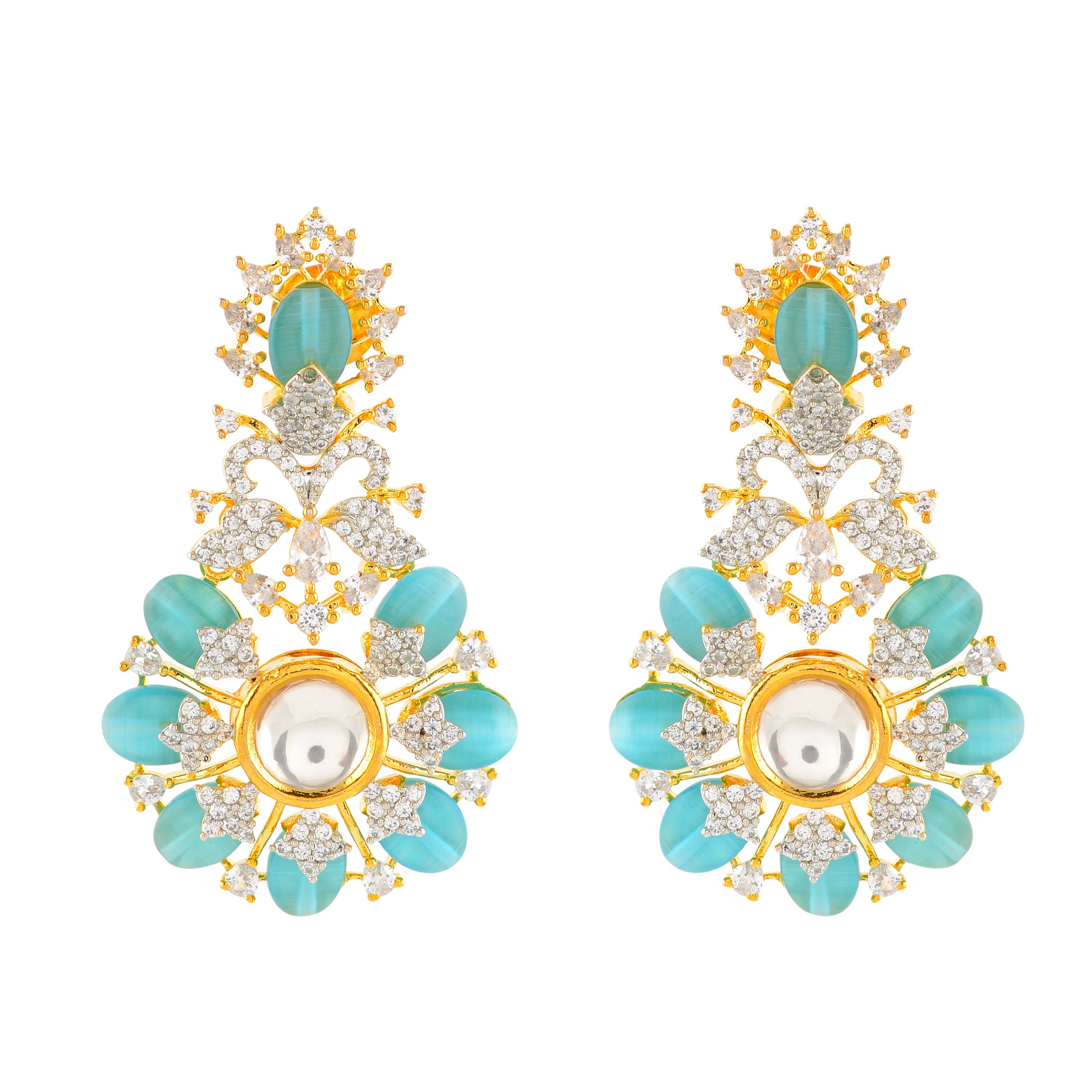 Beautiful Natural Pearl Choker Set with CZ and Green stones - Krishna Jewellers Pearls and Gems