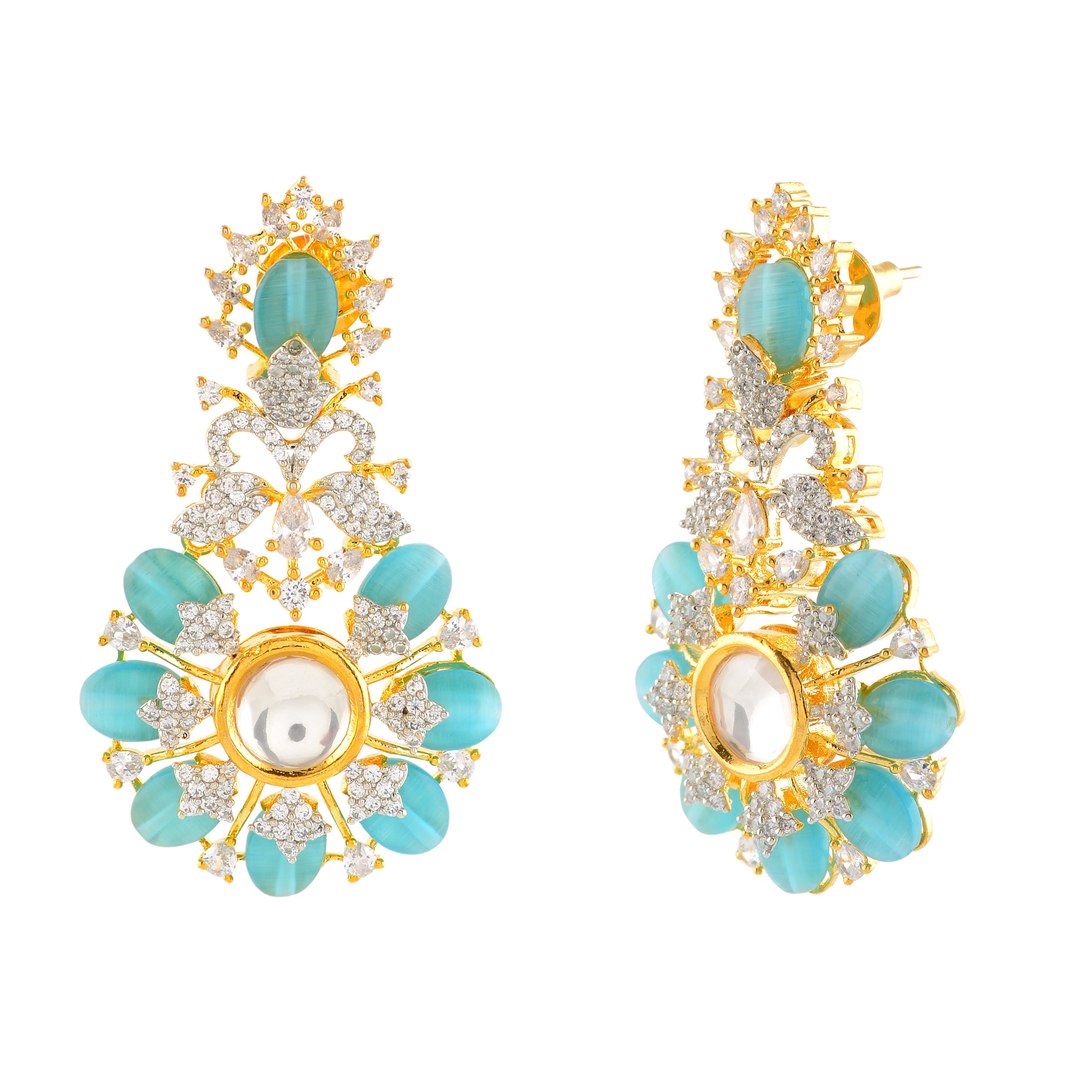 Beautiful Natural Pearl Choker Set with CZ and Green stones - Krishna Jewellers Pearls and Gems